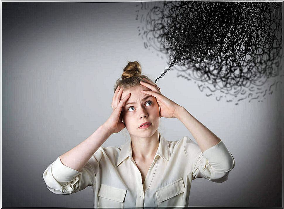 woman having negative thoughts