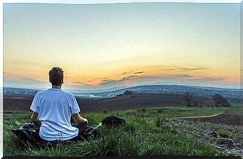 mindfulness in front of sunrise